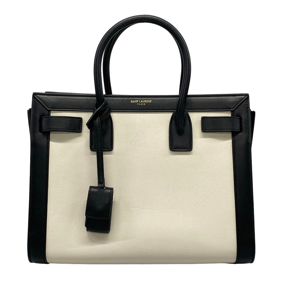 Saint Laurent PARIS Sac De Jour Baby Tote Bag 377183 Cream Black